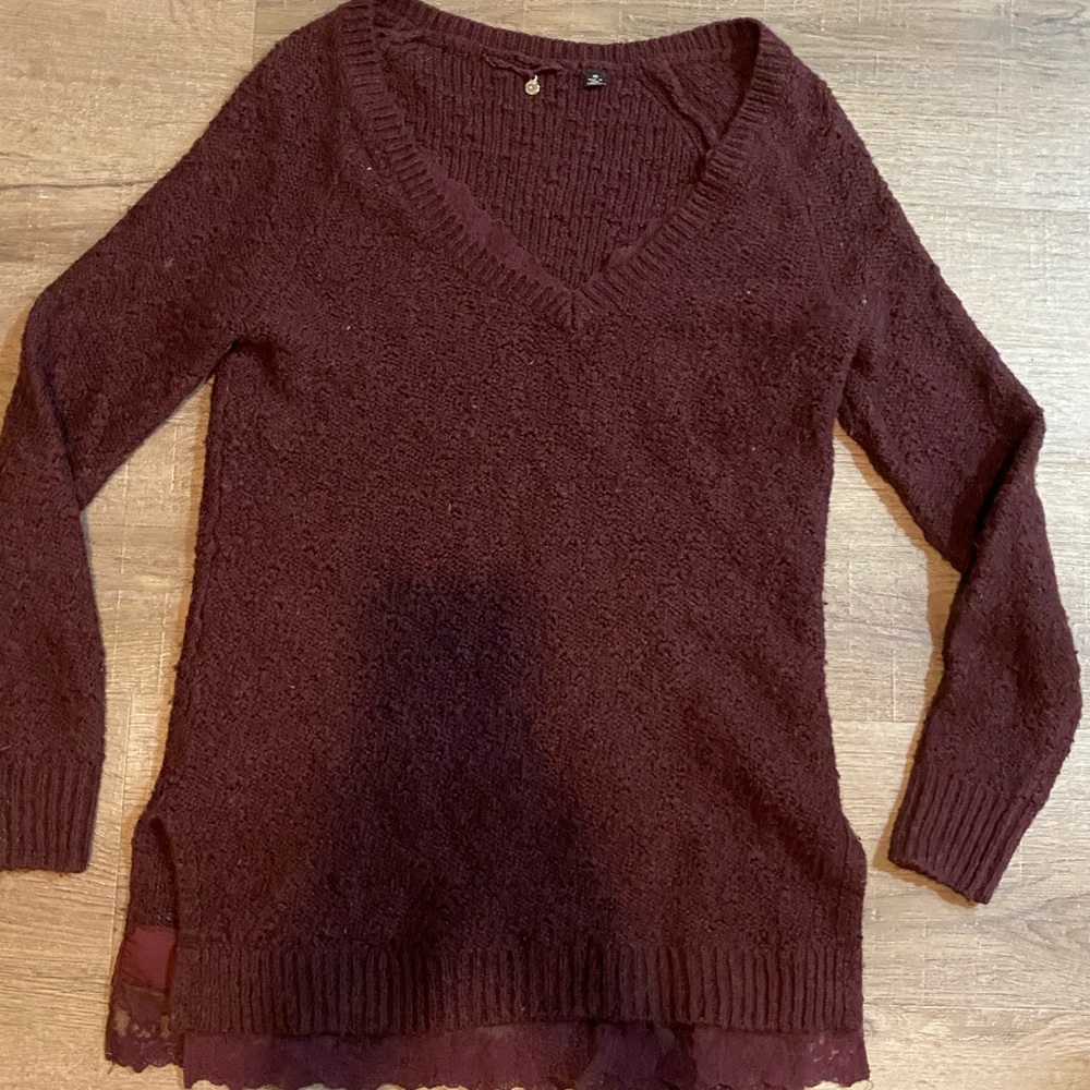 Anthropologie burgundy sweater